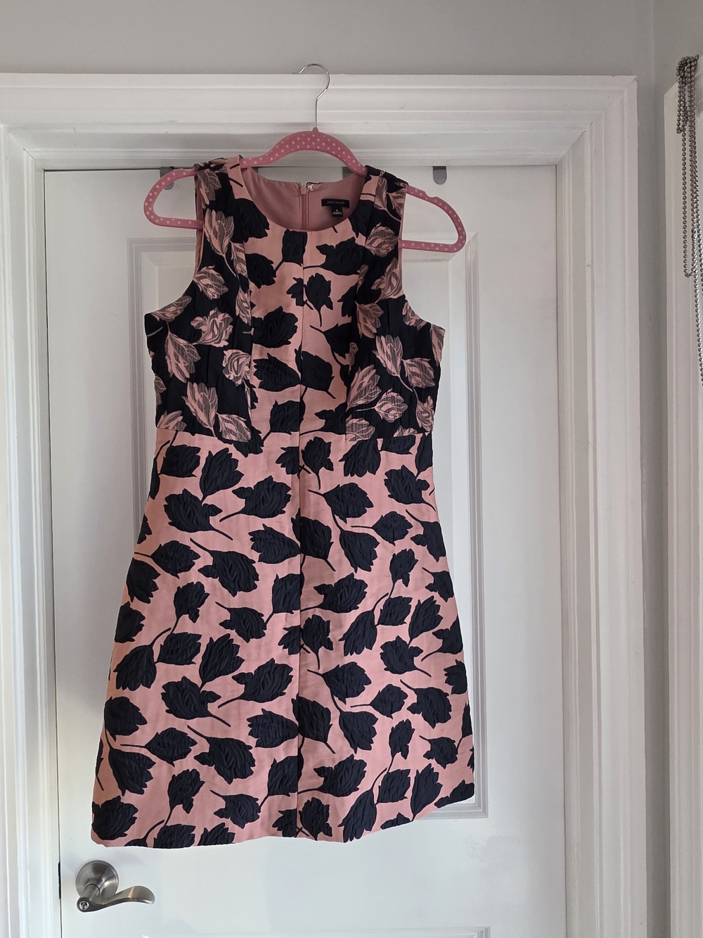 Ann Taylor Peach And Black Floral Dress